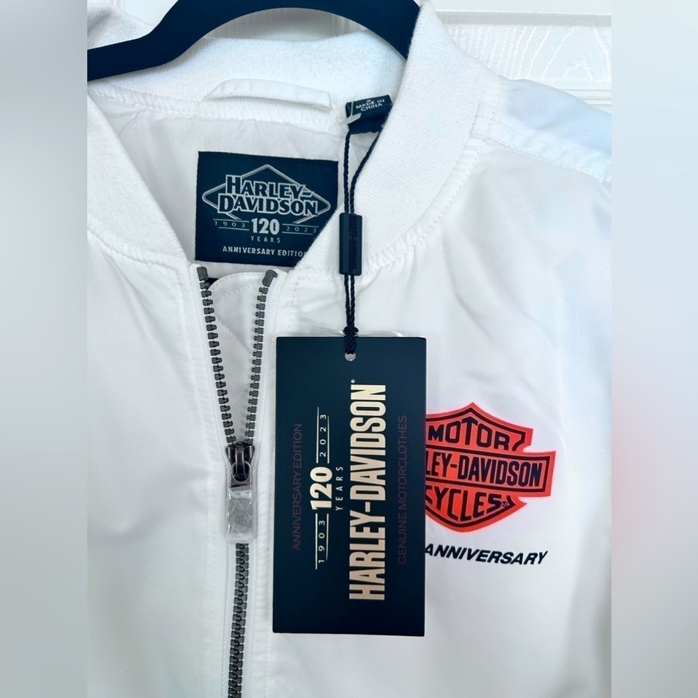 NWT Harley-Davidson, Women's 120th Anniversary Bomber Jacket - White, Small - Picture 8 of 10